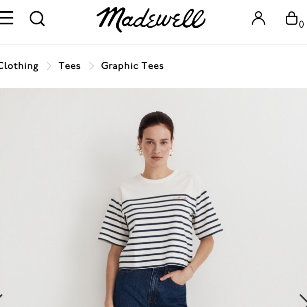 Madewell Smooth Sailing embroidered cropped tee